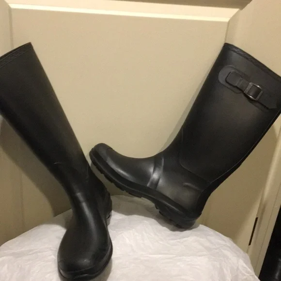 Kamik womens slip in rain boots tall side buckle size 9 black - Picture 5 of 13